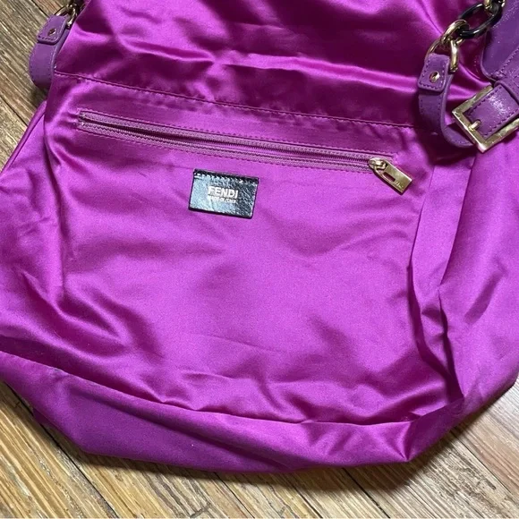 Fendi Rare Y2K Iridescent PlumSuede Mamma Baguette Shoulder Bag - Picture 13 of 15